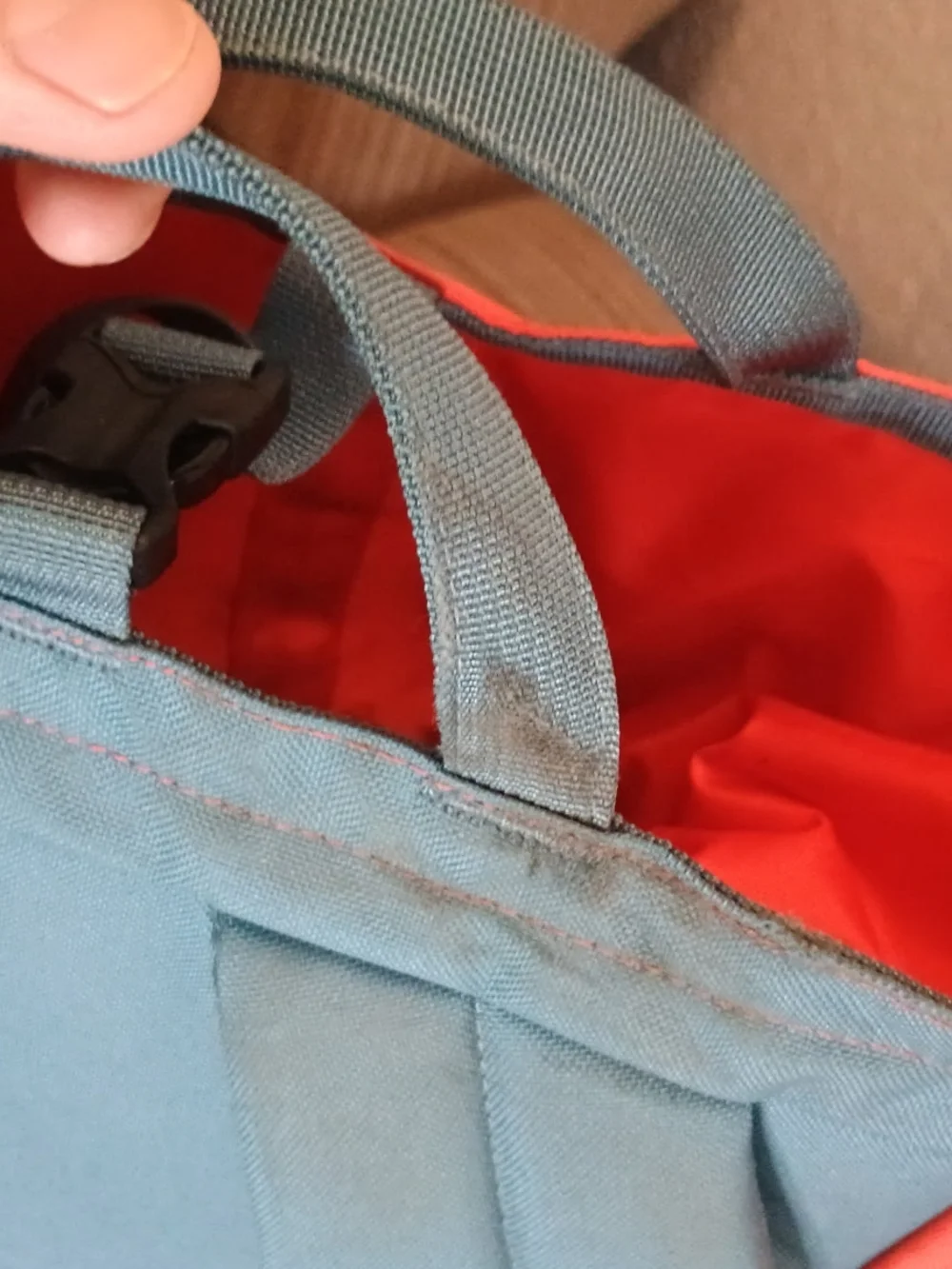 Patagonia Two-Tone Coral and Teal Backpack - Picture 6 of 9